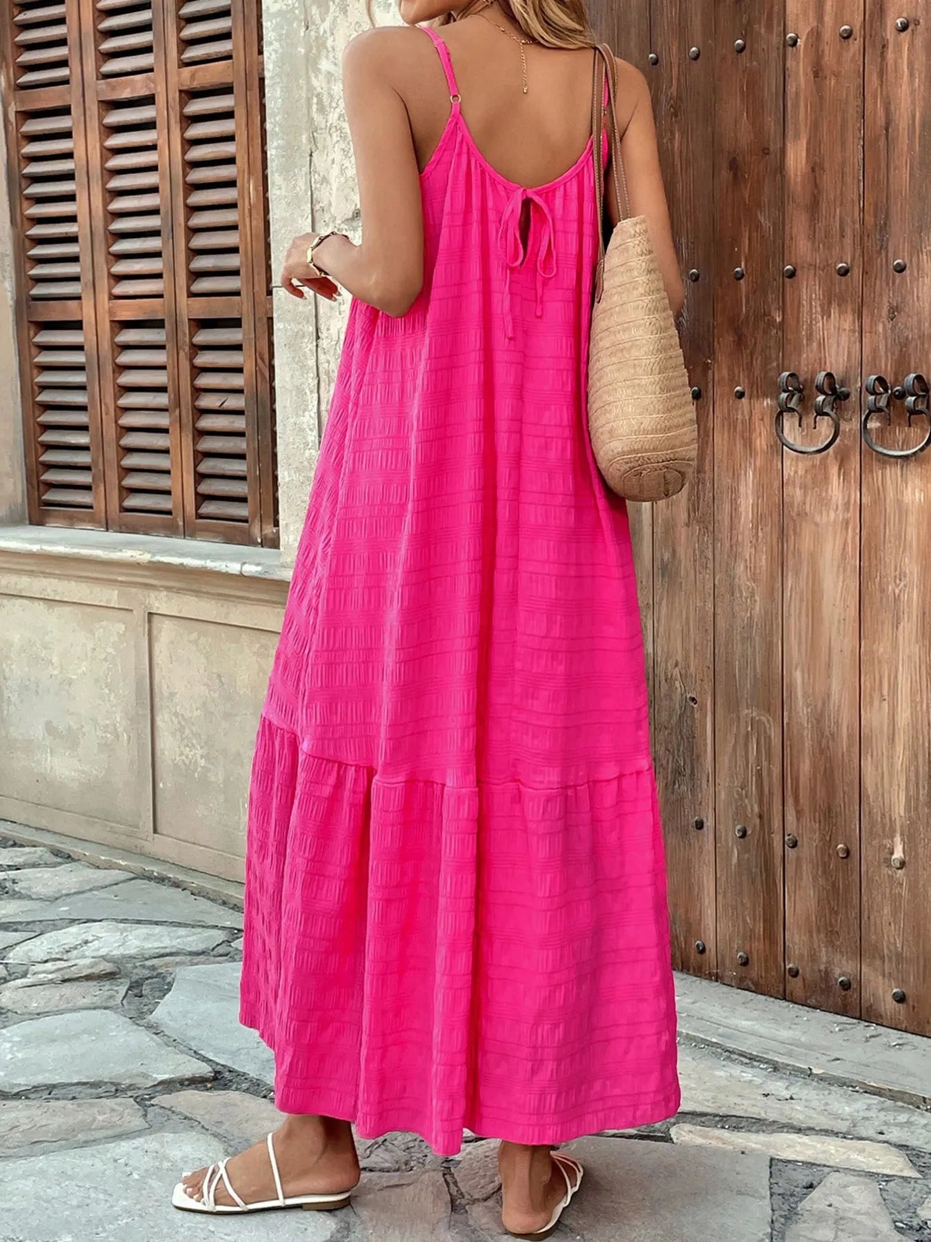 Scoop Neck Tiered Maxi Cami Dress – Flowing, Elegant Summer Style