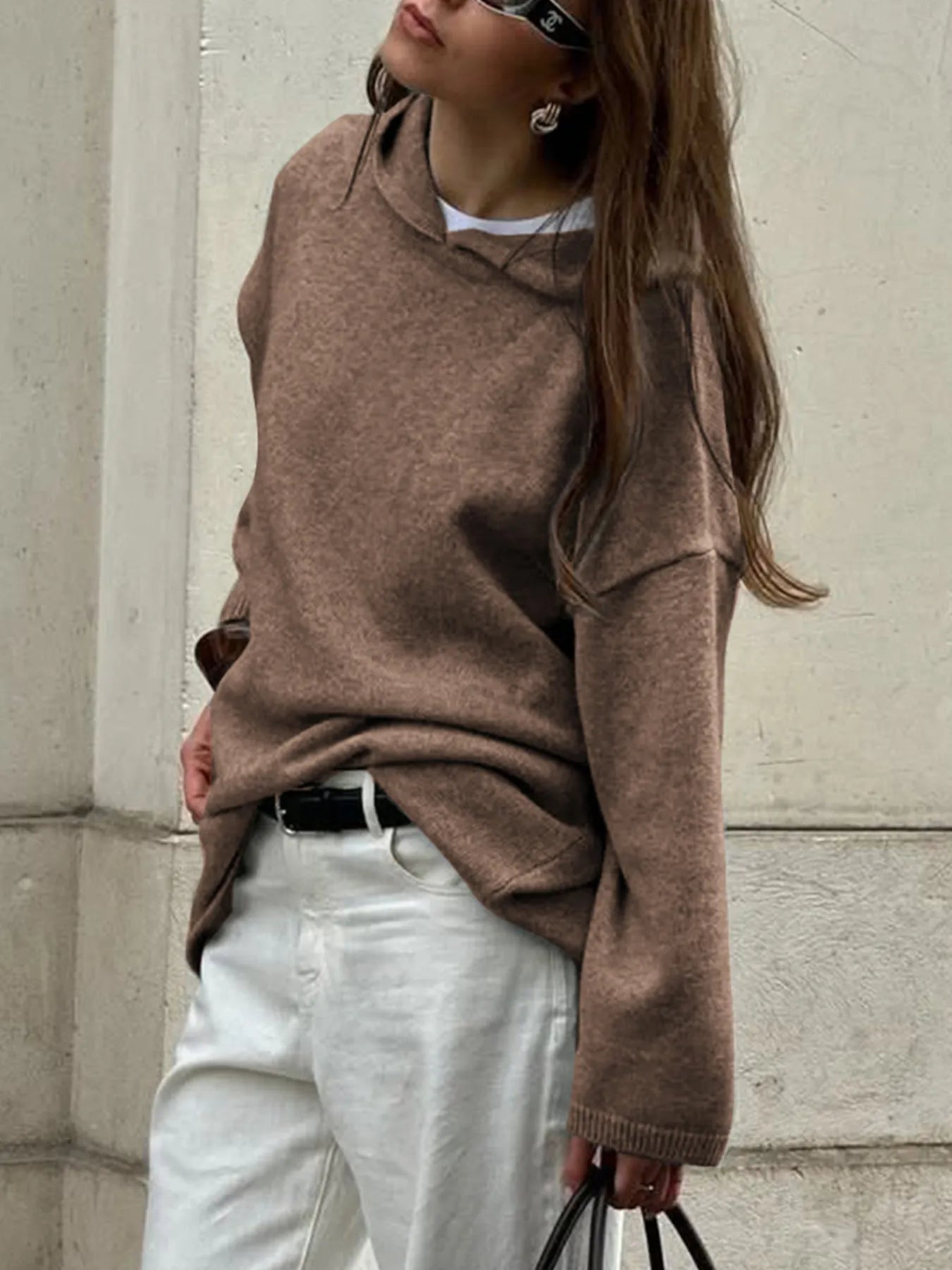 Oversized Long Sleeve Hooded Sweater | Cozy, Trendy & Comfy 2025