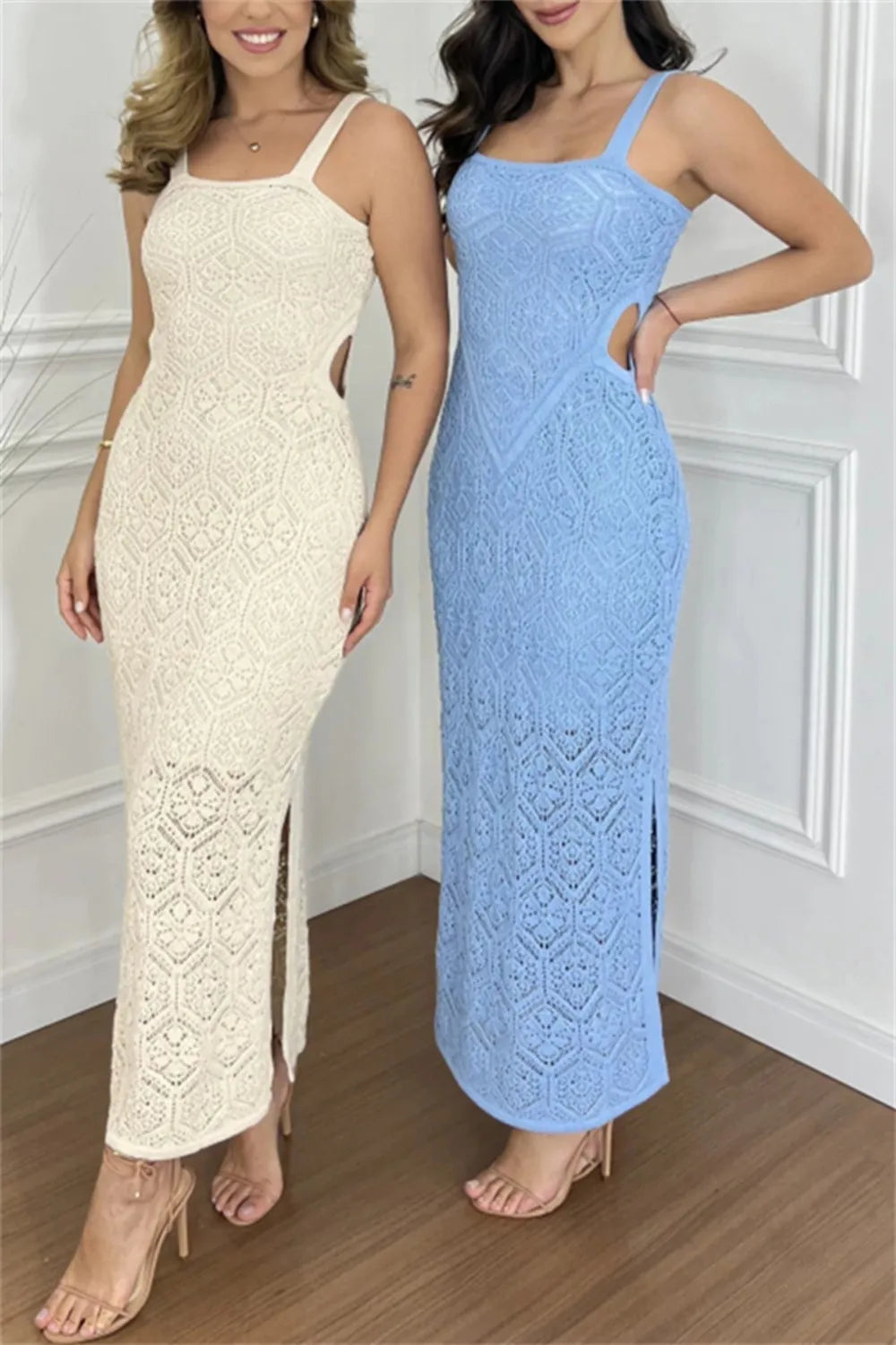 Cutout Side Slit Maxi Dress – Elegant & Flowy Summer Favorite