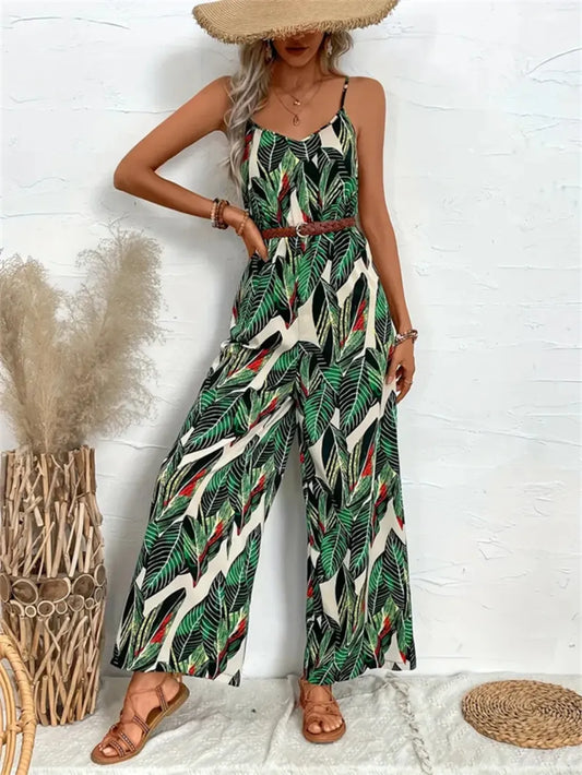 Tropical Print Spaghetti Strap Dress – Perfect for Summer Getaways