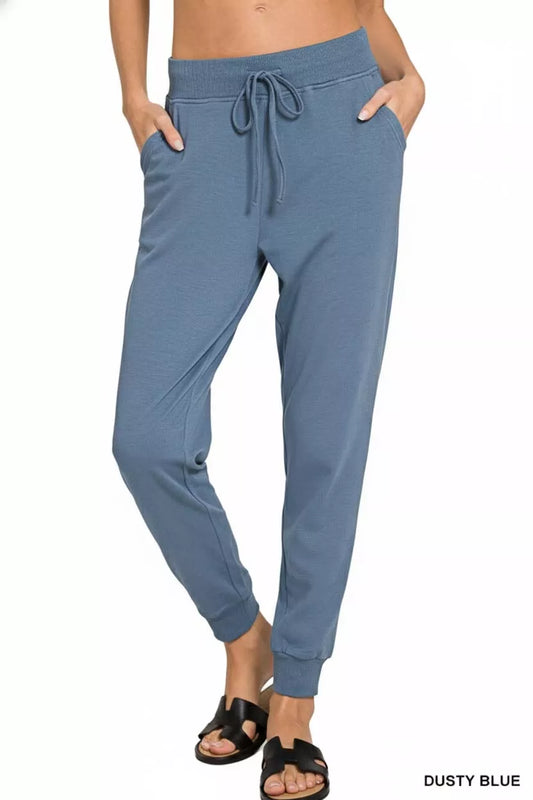 Zenana Drawstring Cotton Joggers with Pockets – Comfortable Fit