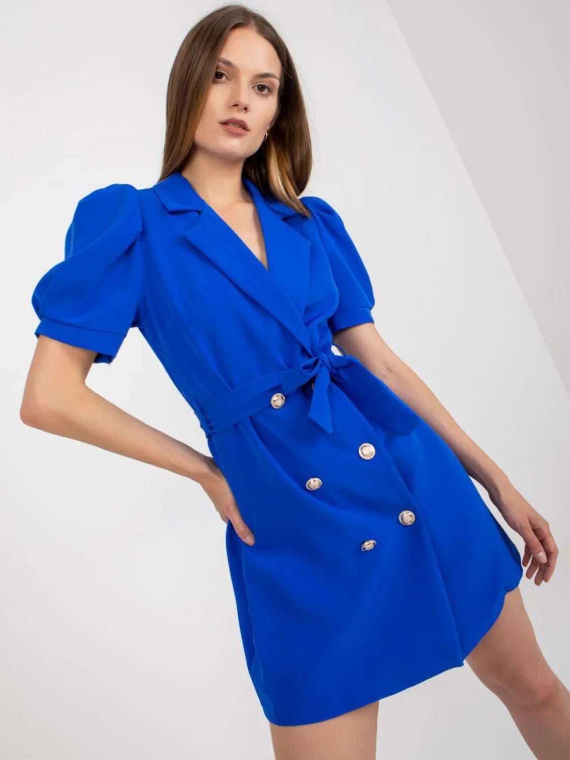 Tie Waist Short Sleeve Blazer Dress – Stylish & Elegant Outfit