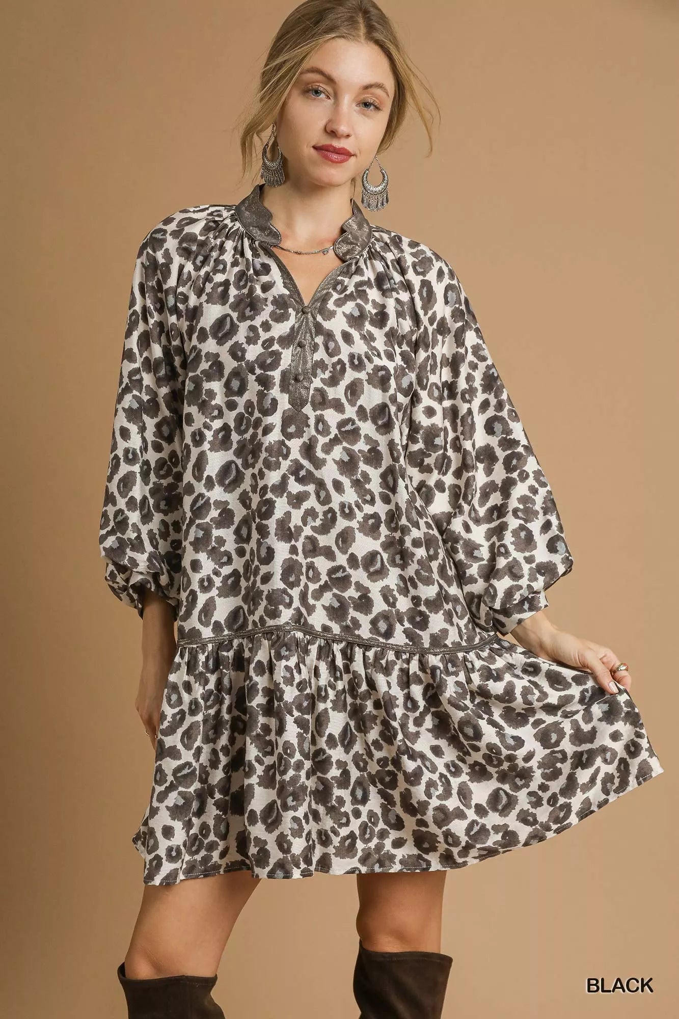 Umgee Leopard Print Tiered Mini Dress | Trendy Women’s Fashion