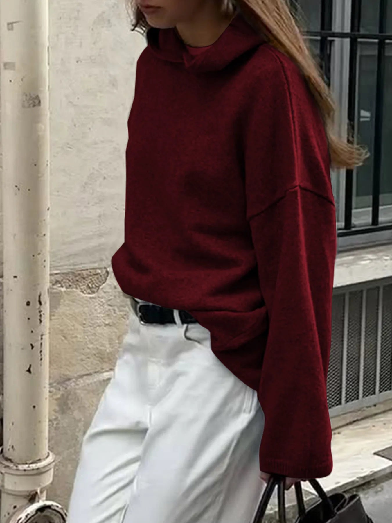 Oversized Long Sleeve Hooded Sweater | Cozy, Trendy & Comfy 2025