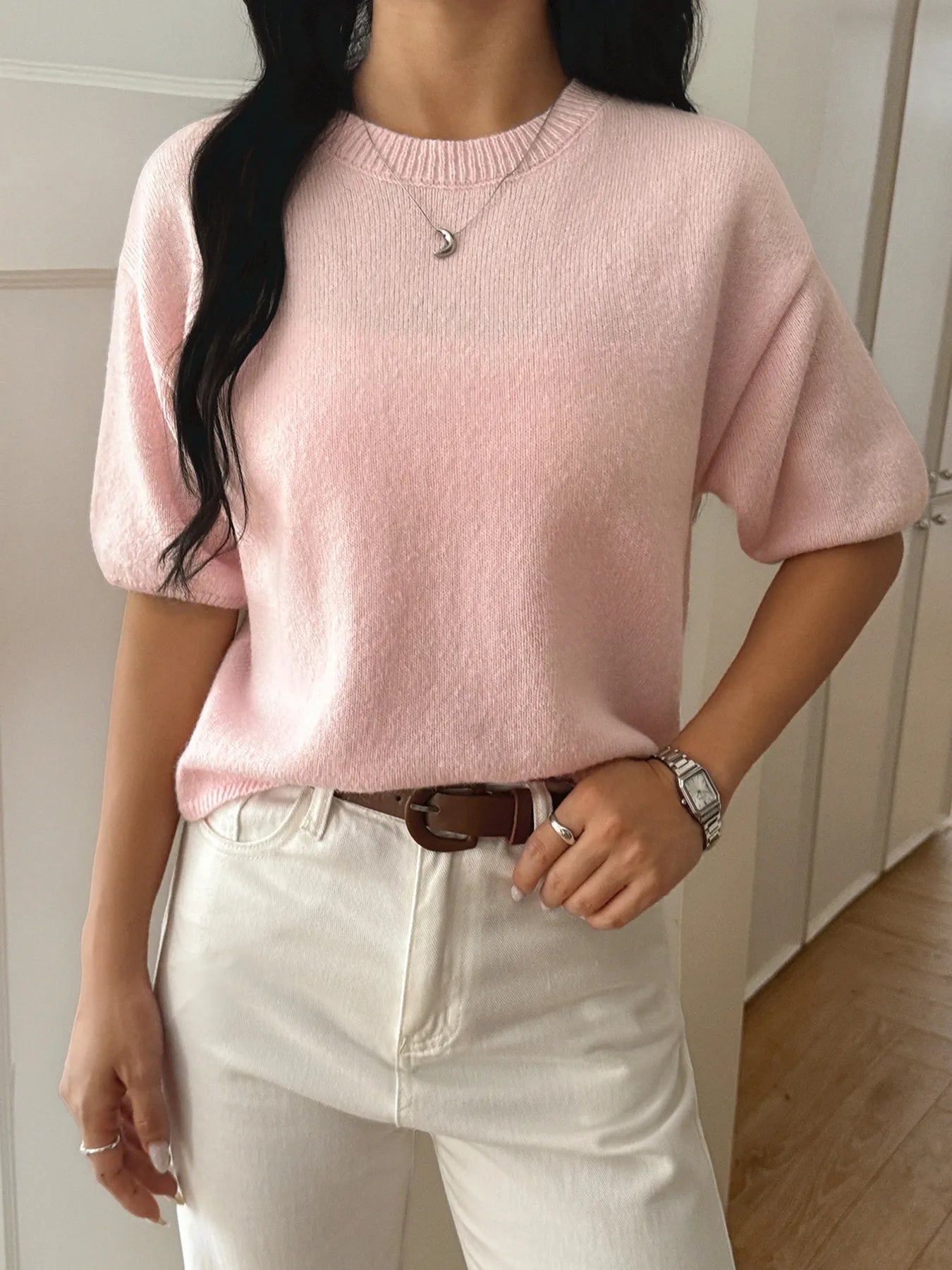 Ribbed Hem Round Neck Sweater | Classic, Cozy & Effortless Style