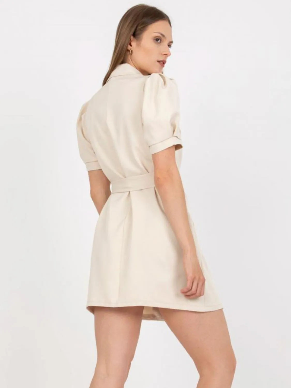 Tie Waist Short Sleeve Blazer Dress – Stylish & Elegant Outfit