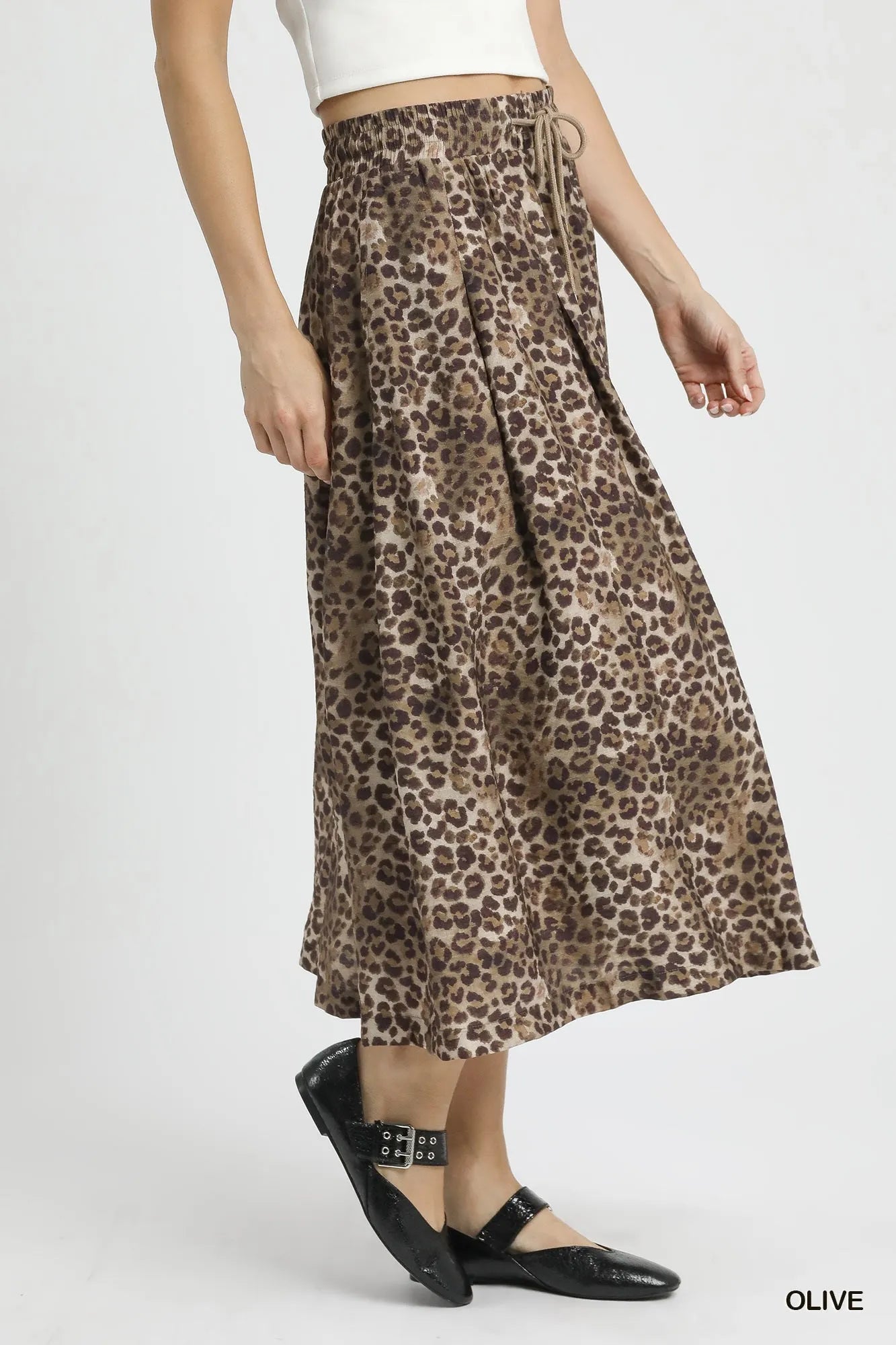 Umgee Drawstring Leopard Midi Skirt | Trendy Women’s Style