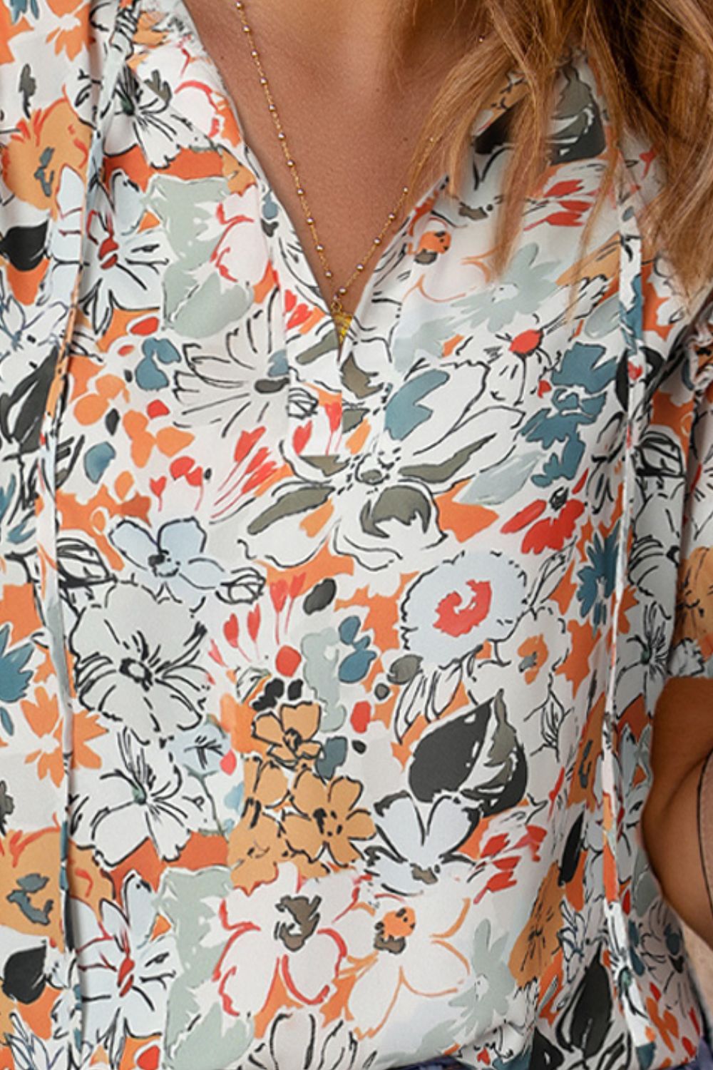 Floral Tie Neck Blouse – Feminine, Stylish, and Versatile Look