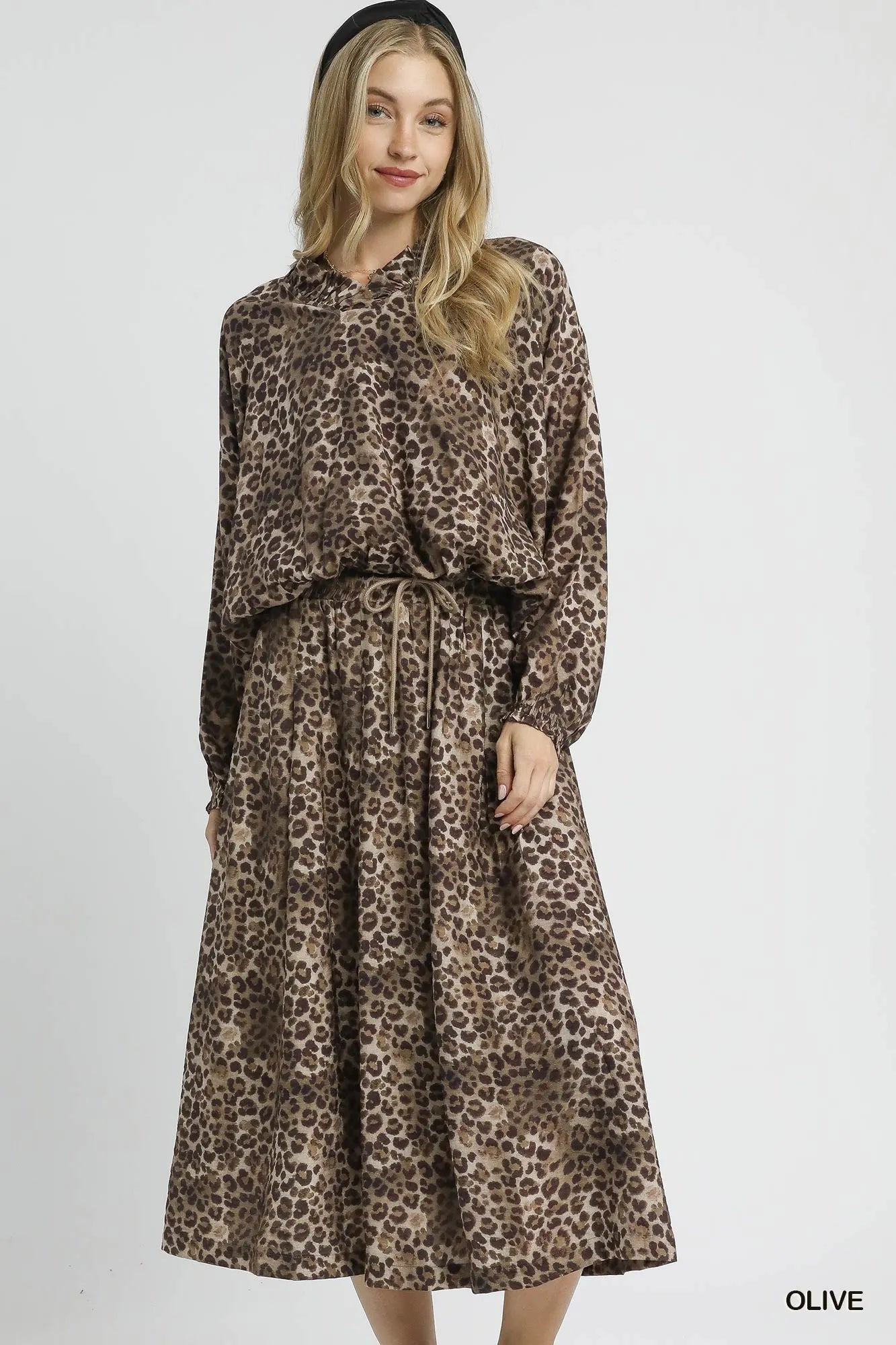 Umgee Drawstring Leopard Midi Skirt | Trendy Women’s Style