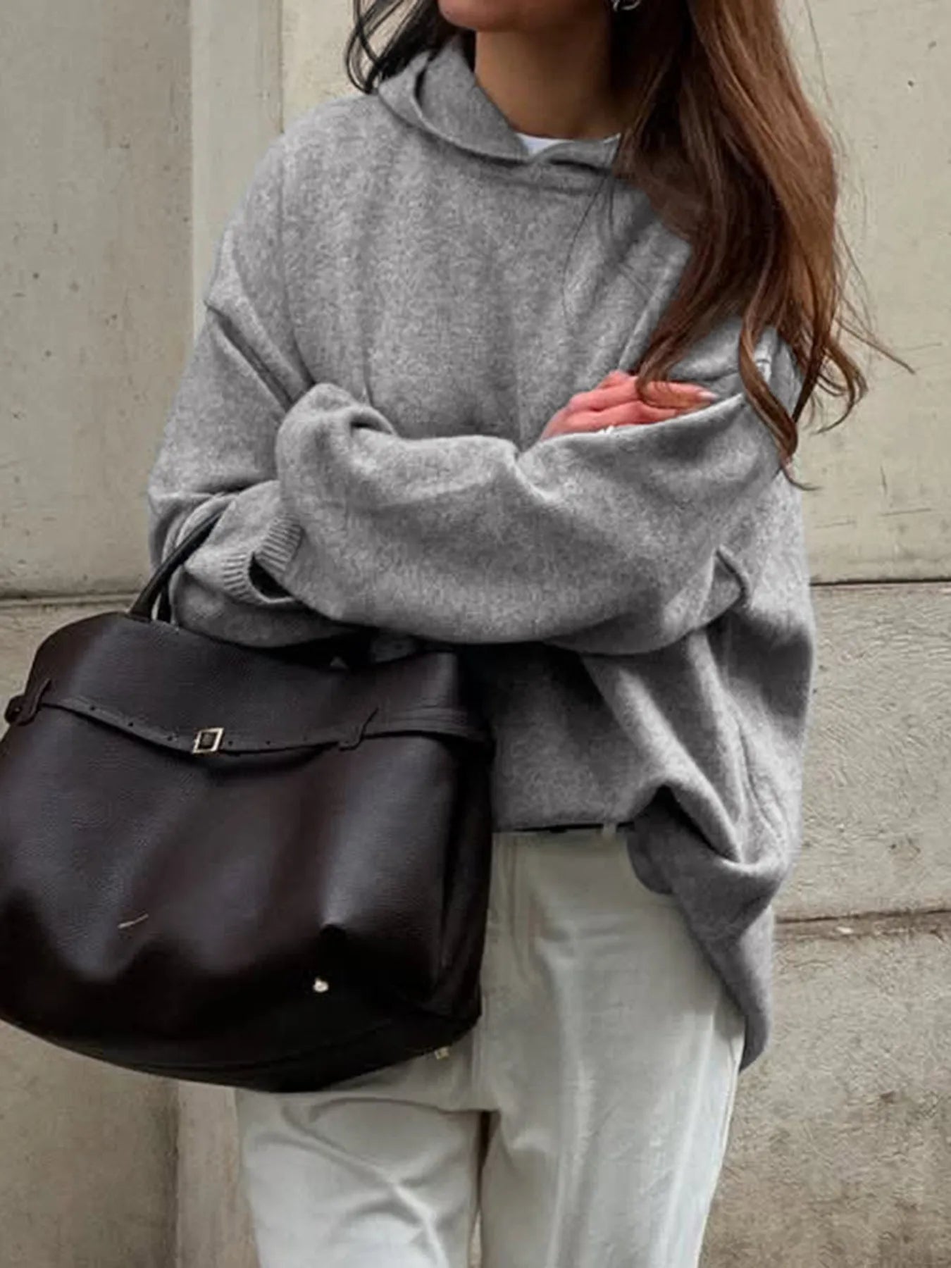 Oversized Long Sleeve Hooded Sweater | Cozy, Trendy & Comfy 2025