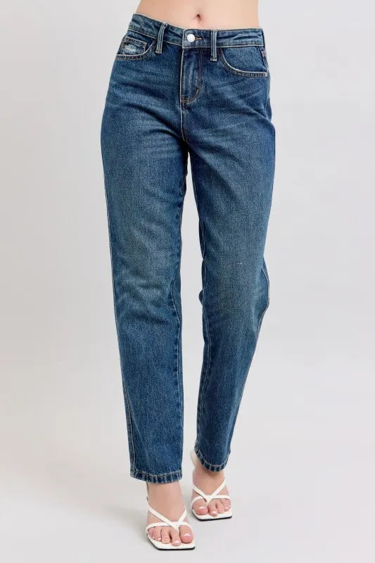 High Waisted Rigid Magic Judy Blue Full Size Straight Leg Jeans