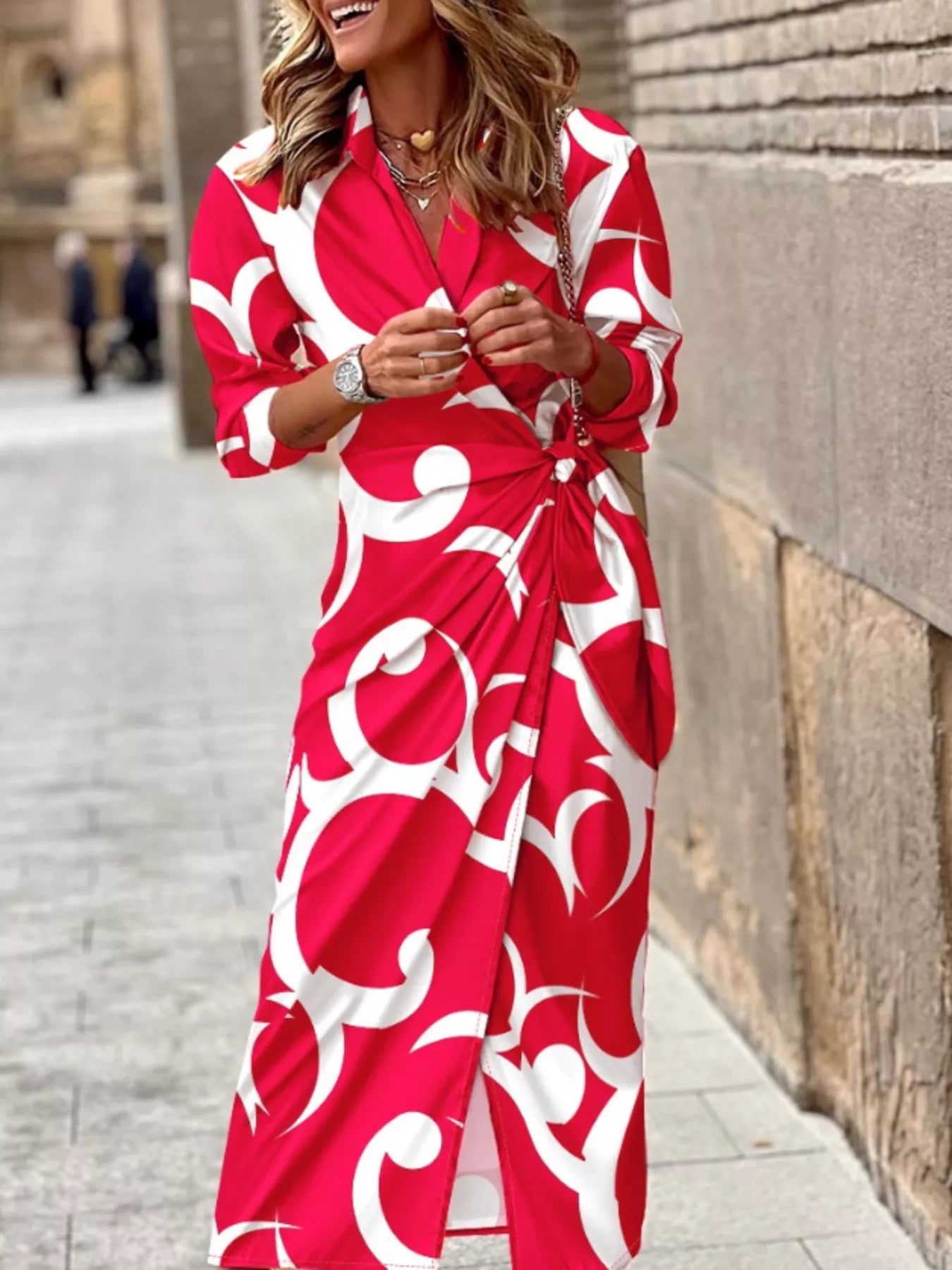 Printed Collared Neck Shirt Dress | Stylish Looks at CentPrime