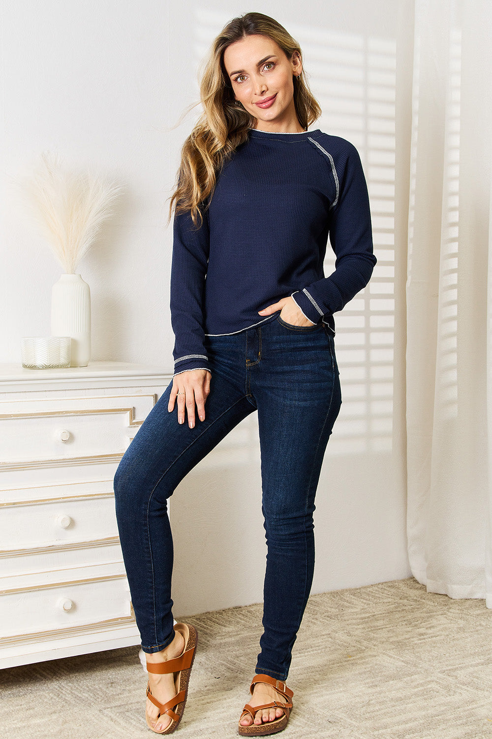 Basic Bae Long Raglan Sleeve Round Neck Top – Comfortable Style