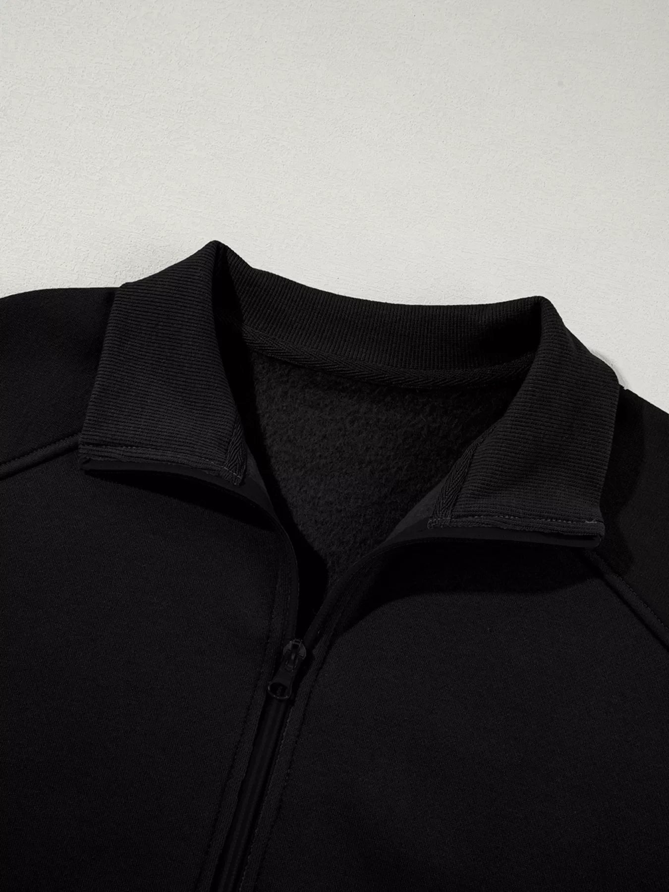 Drop Shoulder Zip Up Jacket & Drawstring Pants Set Activewear