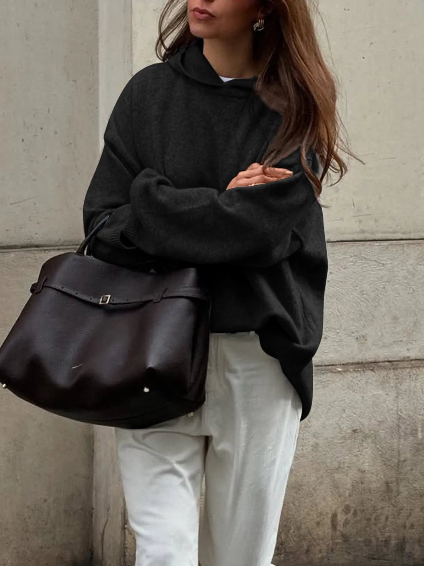 Oversized Long Sleeve Hooded Sweater | Cozy, Trendy & Comfy 2025