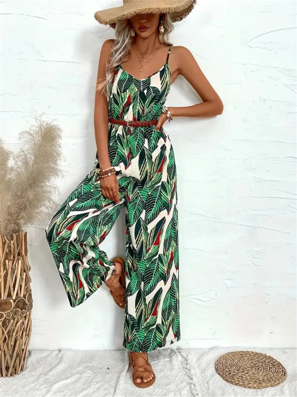 Tropical Print Spaghetti Strap Dress – Perfect for Summer Getaways