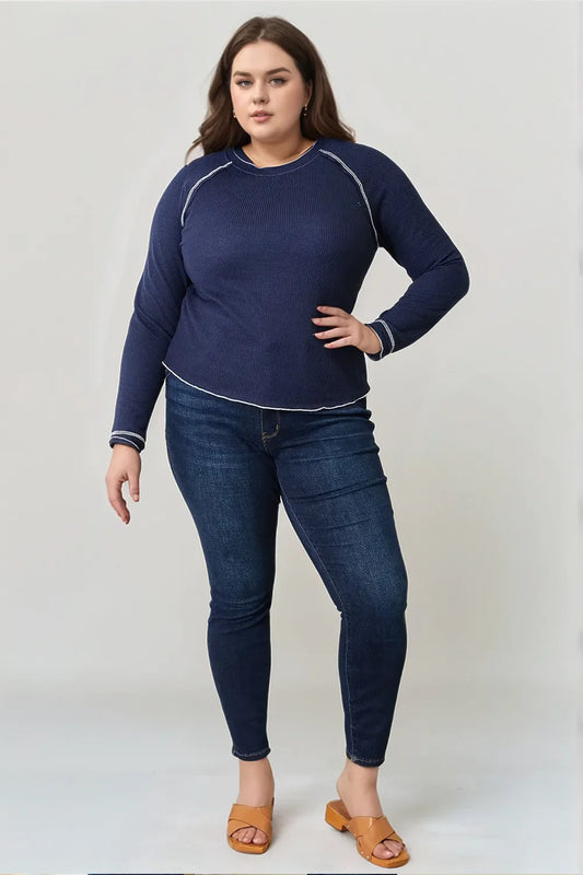 Basic Bae Long Raglan Sleeve Round Neck Top – Comfortable Style