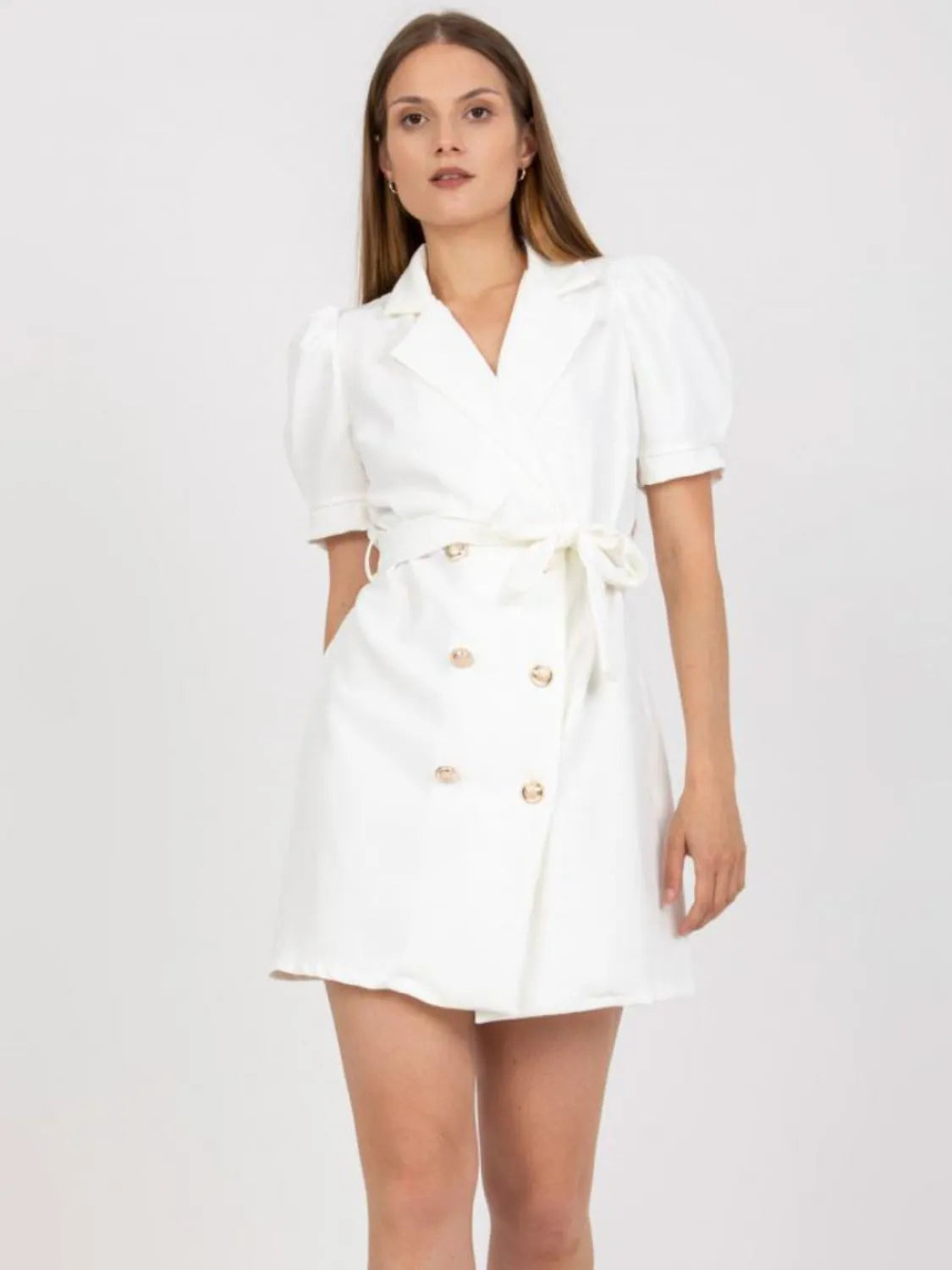 Tie Waist Short Sleeve Blazer Dress – Stylish & Elegant Outfit