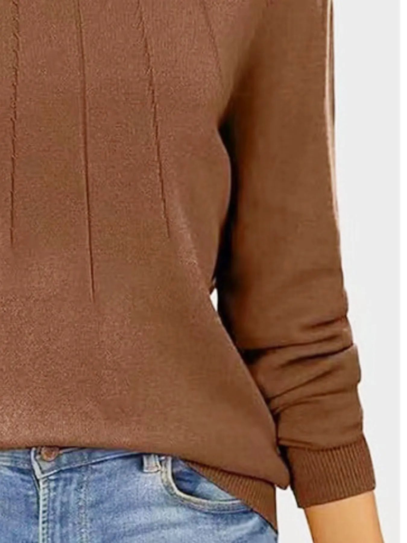 Ribbed Hem Long Sleeve Sweater | Cozy Women’s Knitwear