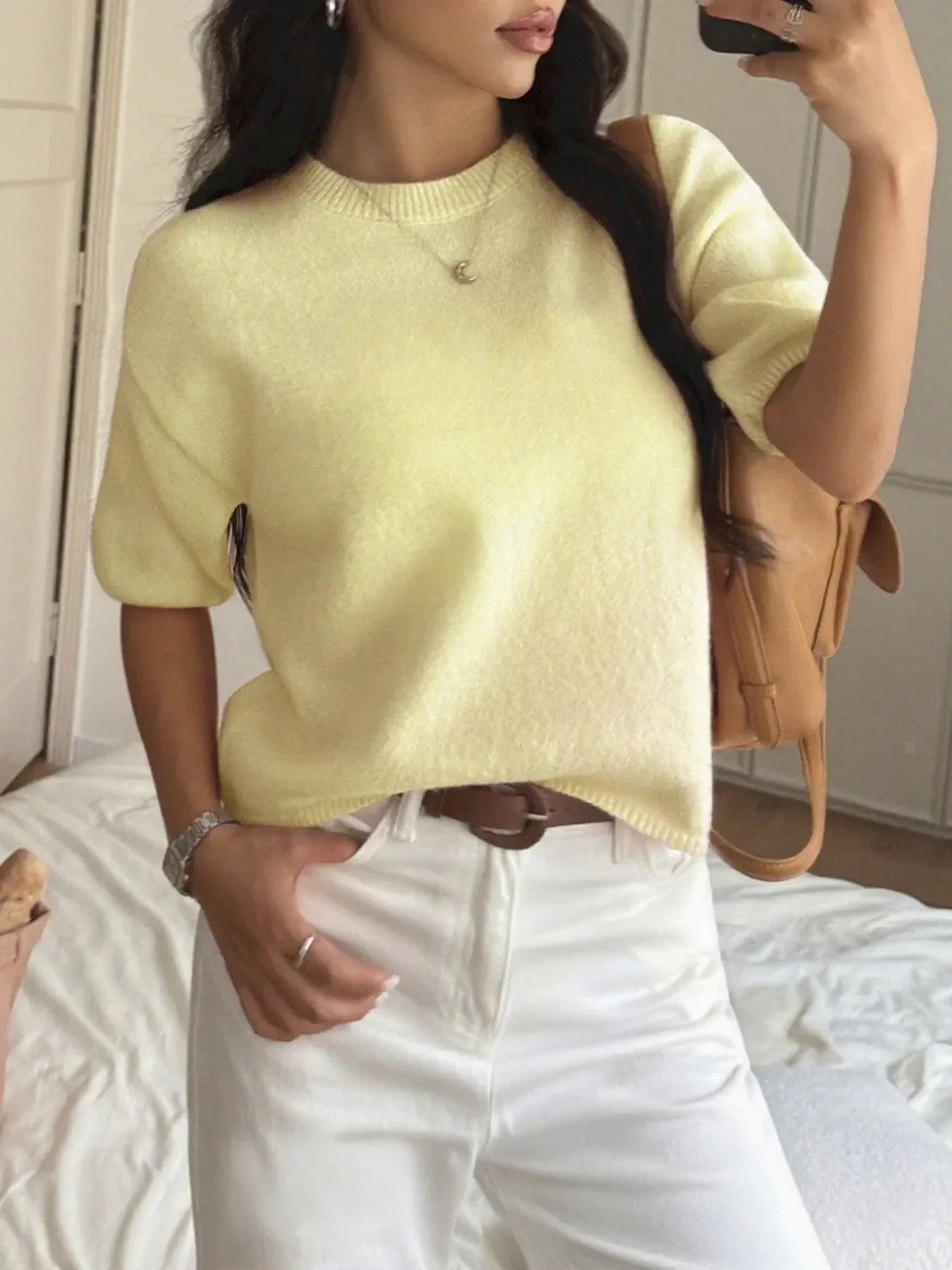 Ribbed Hem Round Neck Sweater | Classic, Cozy & Effortless Style