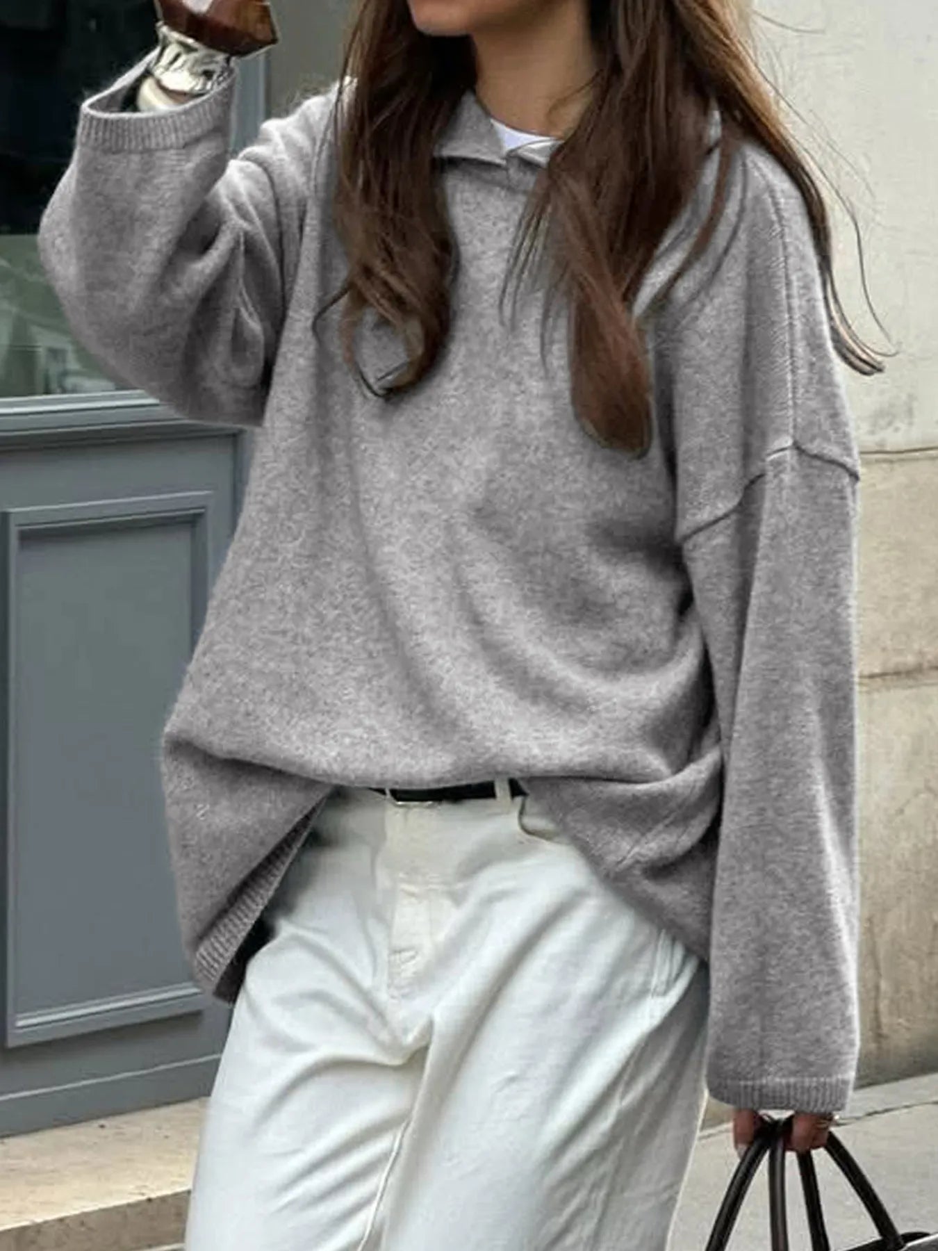 Oversized Long Sleeve Hooded Sweater | Cozy, Trendy & Comfy 2025
