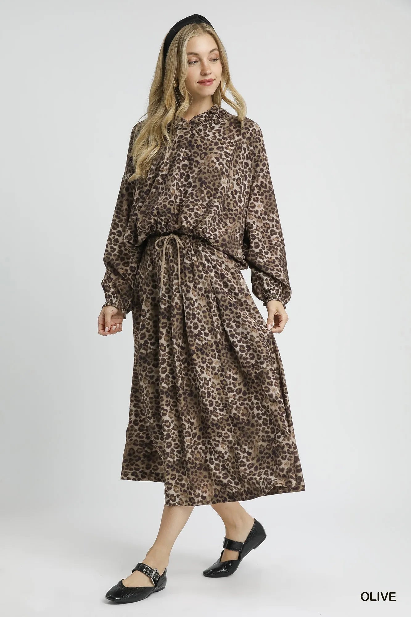 Umgee Drawstring Leopard Midi Skirt | Trendy Women’s Style