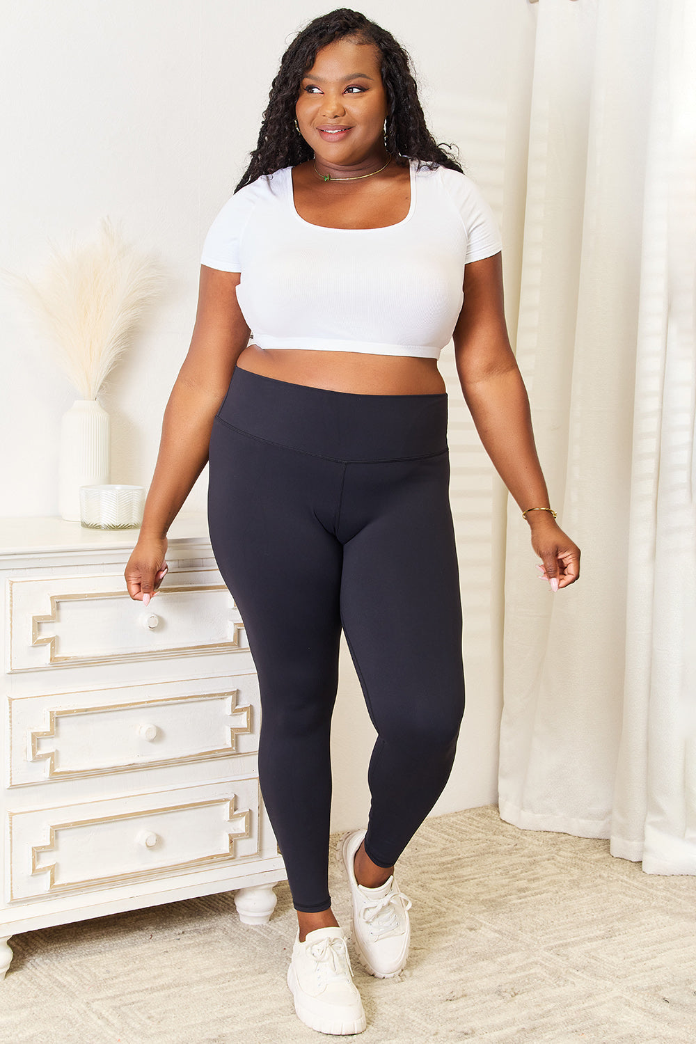 Double Take Wide Waistband Sports Leggings – Comfortable & Supportive