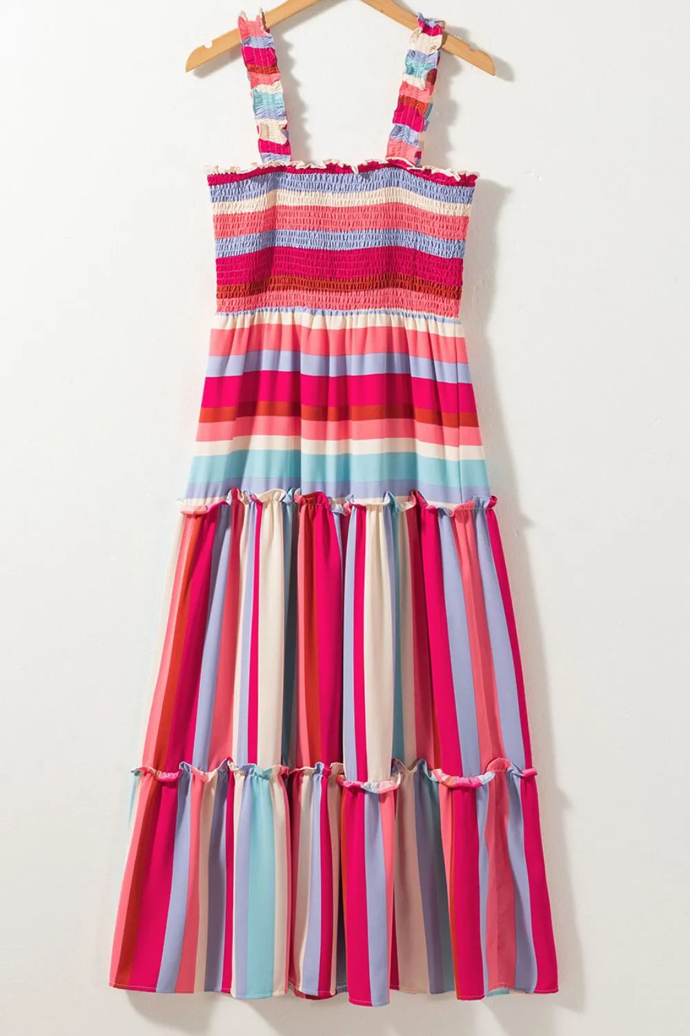 Contrast Stripe Wide Strap Dress – Bold, Flattering Everyday Style