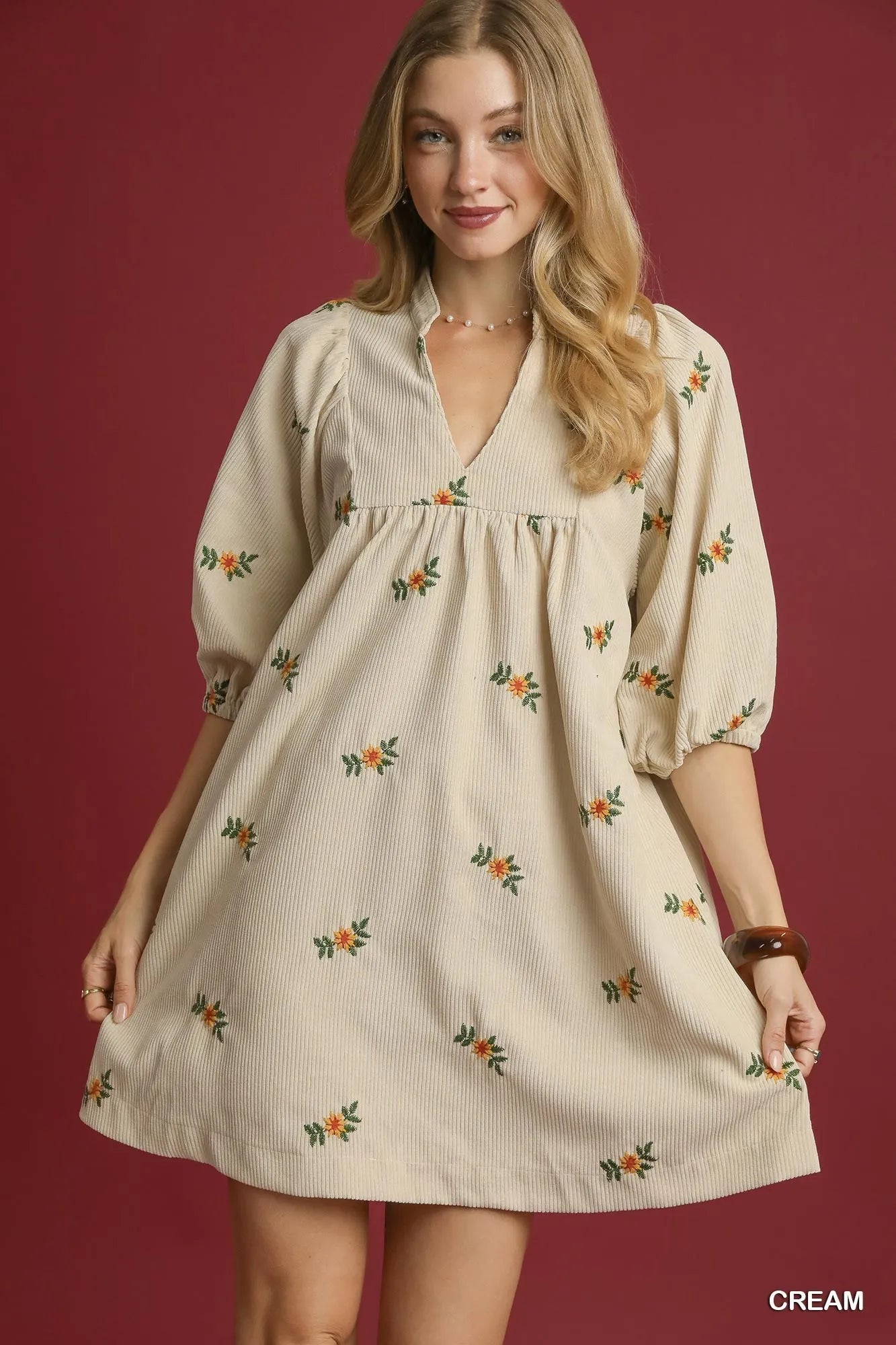 Umgee Corduroy Babydoll Dress – Stylish & Cozy Fall Essential