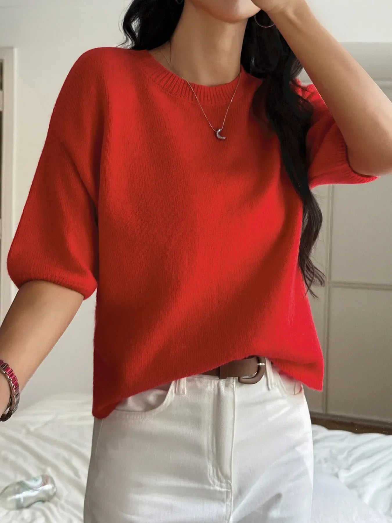 Ribbed Hem Round Neck Sweater | Classic, Cozy & Effortless Style