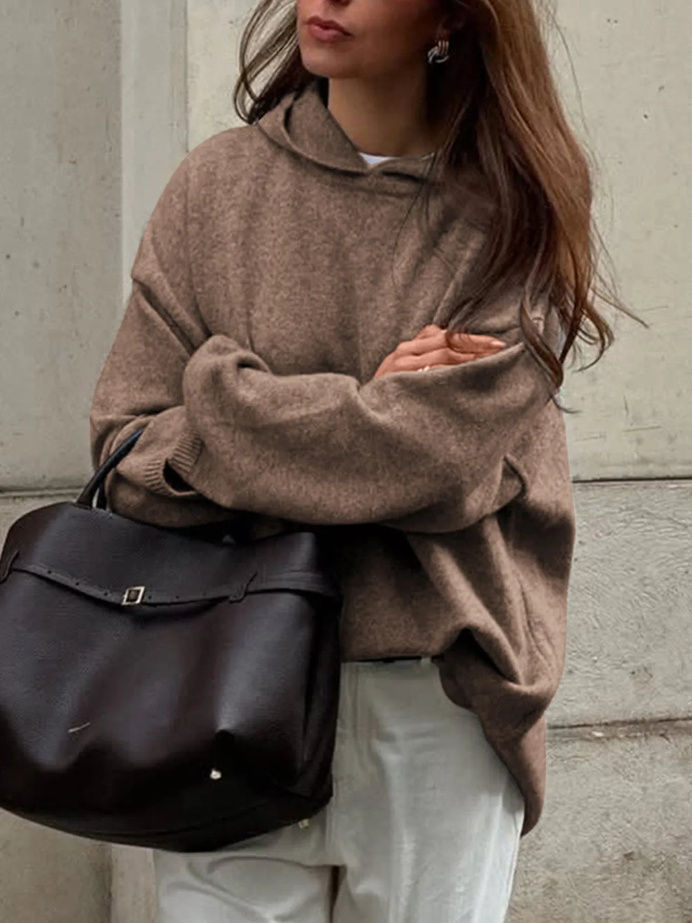 Oversized Long Sleeve Hooded Sweater | Cozy, Trendy & Comfy 2025