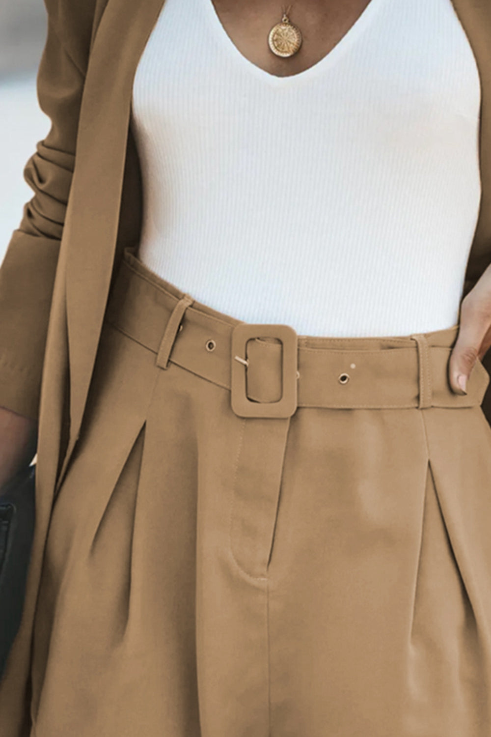 Longline Blazer and Shorts Set with Pockets – Stylish & Practical