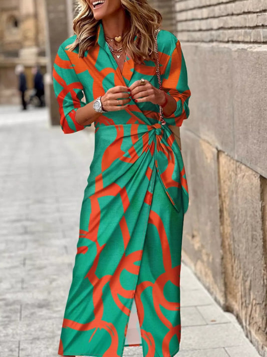 Printed Collared Neck Shirt Dress | Stylish Looks at CentPrime