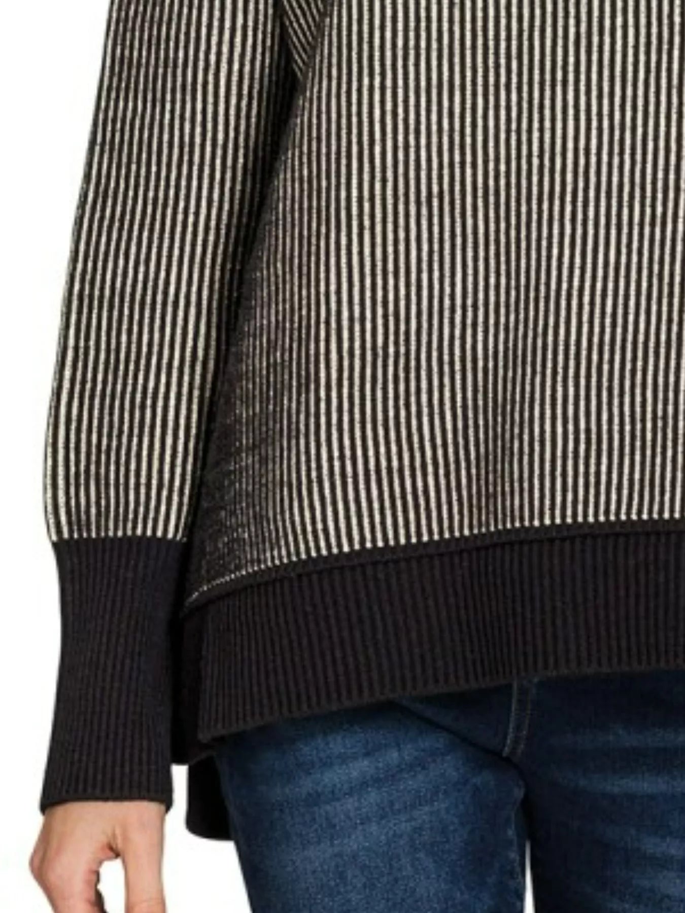 Exposed Seam Two Tone Ribbed Sweater by Zenana – Stylish & Cozy