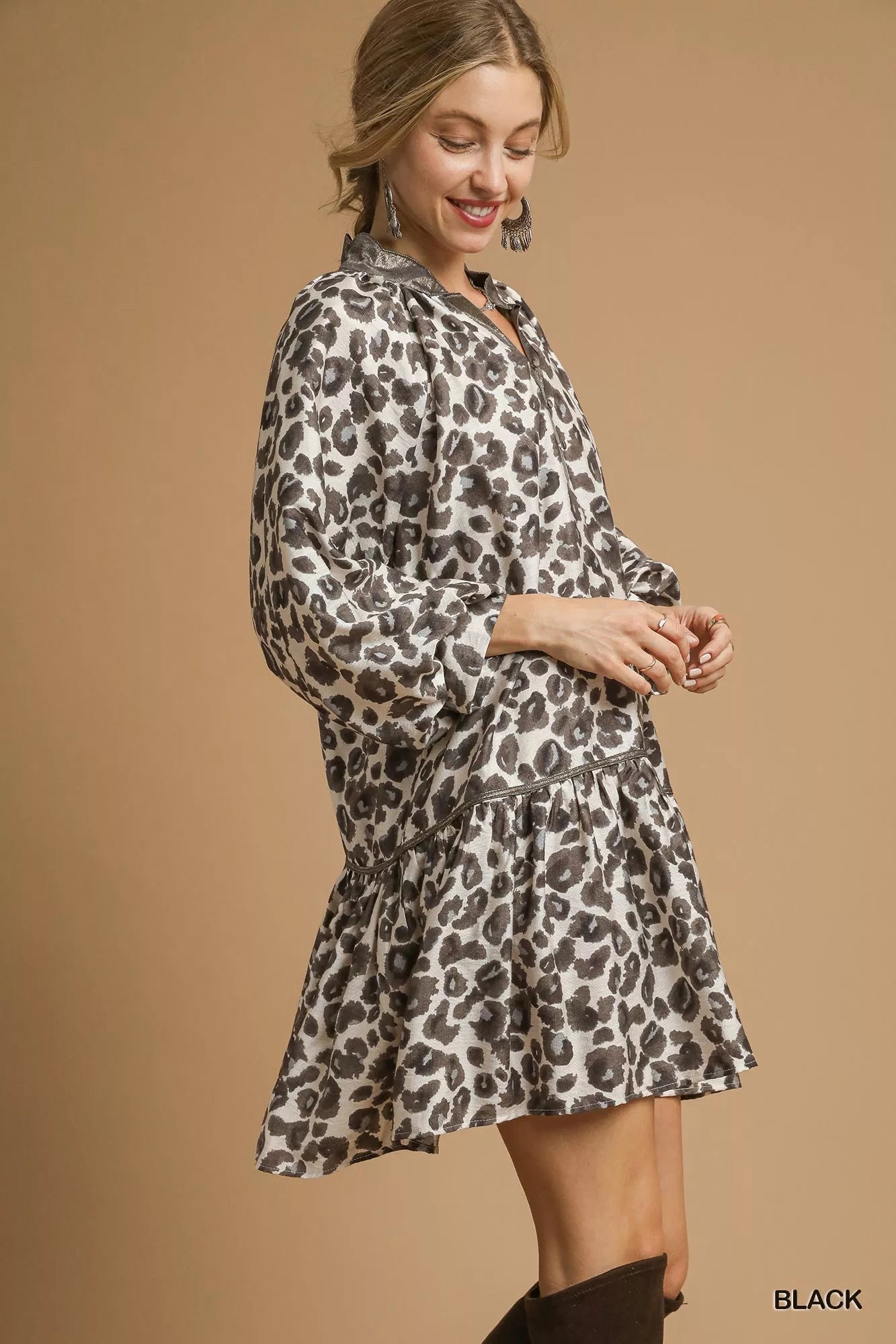 Umgee Leopard Print Tiered Mini Dress | Trendy Women’s Fashion