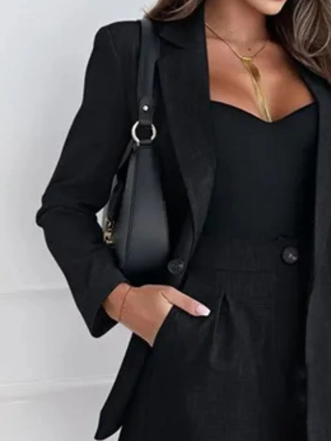 One Button Lapel Collar Blazer and Shorts Set – Chic & Stylish Look