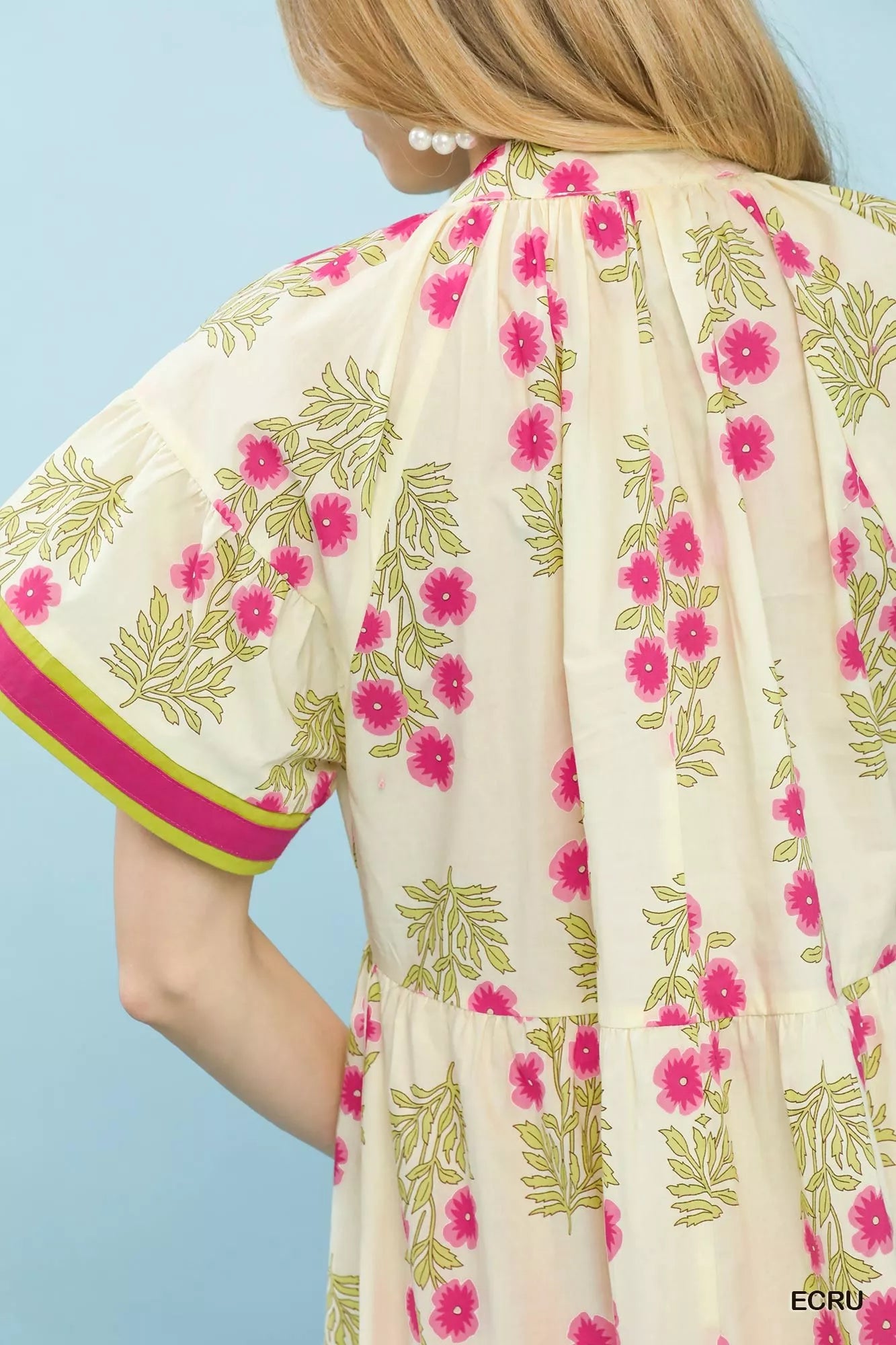 Umgee Floral Border Tiered Midi Dress | Flowy Boutique Style Women