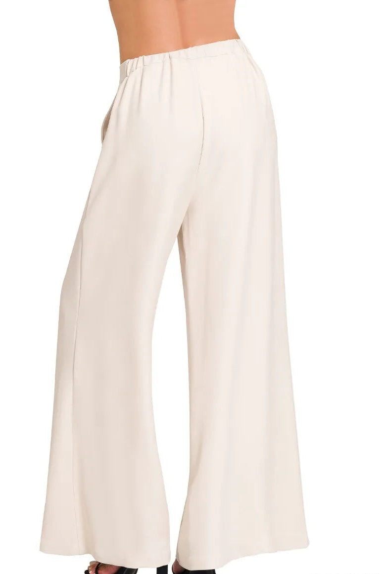 Relaxed Fit Elastic Waisted Pants | Zenana Wide Leg | Centprime
