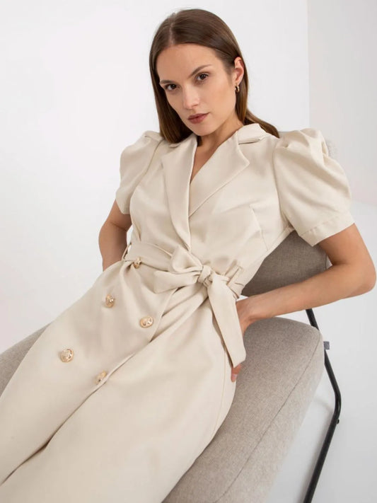 Tie Waist Short Sleeve Blazer Dress – Stylish & Elegant Outfit