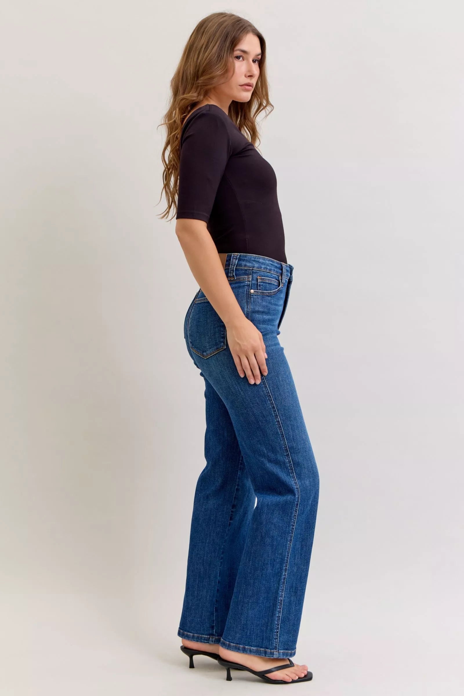 High Waist Tummy Control Judy Blue Straight Jeans | Flattering Fit
