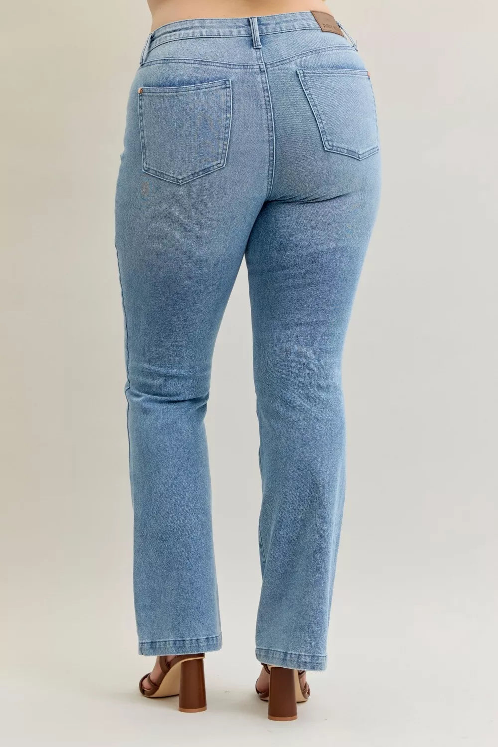 Mid Rise Bootcut Jeans – Judy Blue Plus Size with Contrast Wash