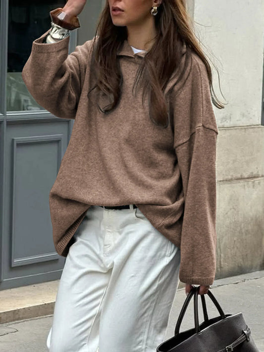 Oversized Long Sleeve Hooded Sweater | Cozy, Trendy & Comfy 2025