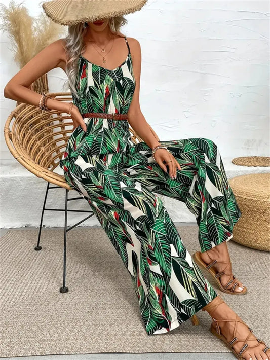 Tropical Print Spaghetti Strap Dress – Perfect for Summer Getaways