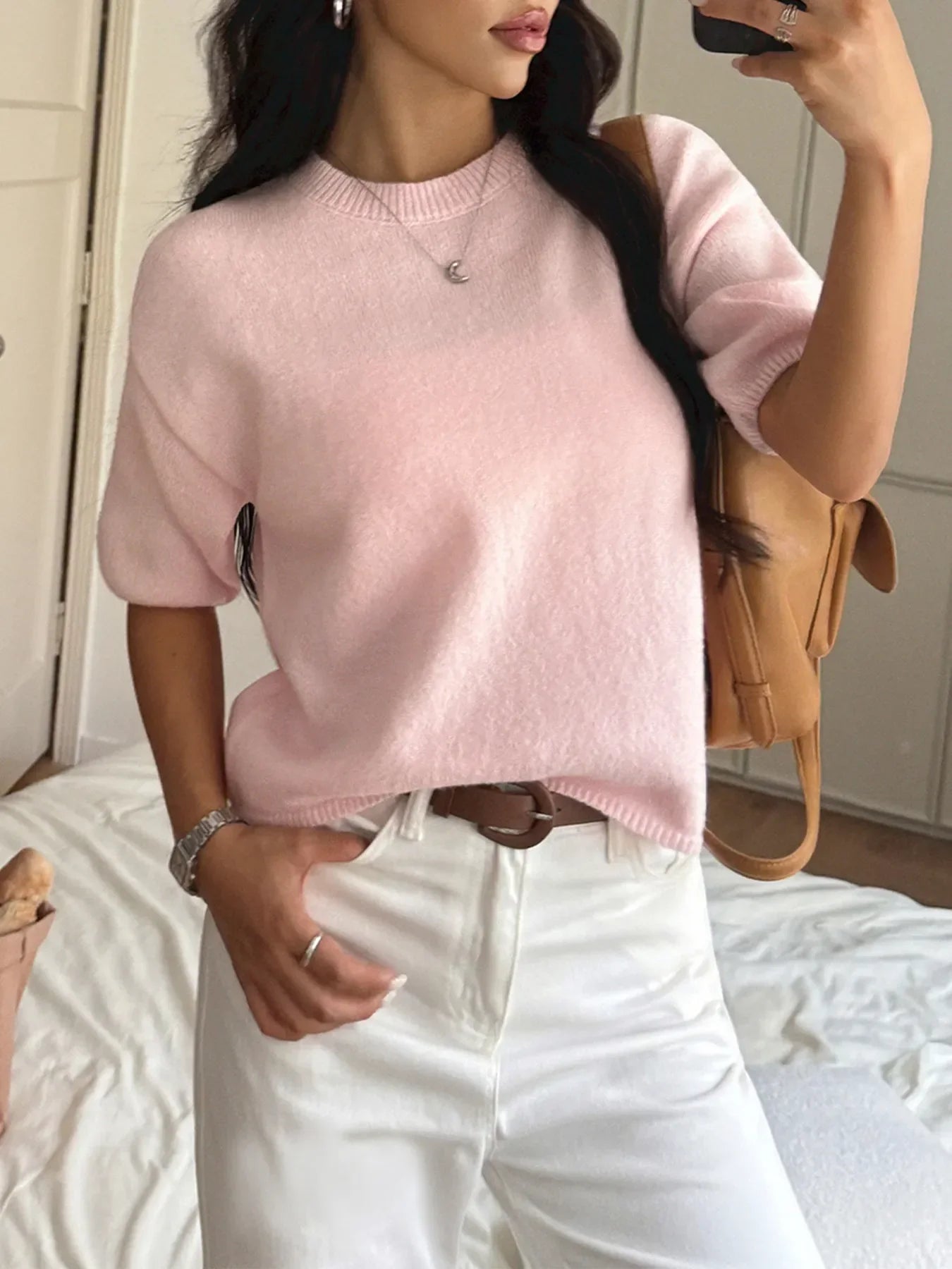 Ribbed Hem Round Neck Sweater | Classic, Cozy & Effortless Style