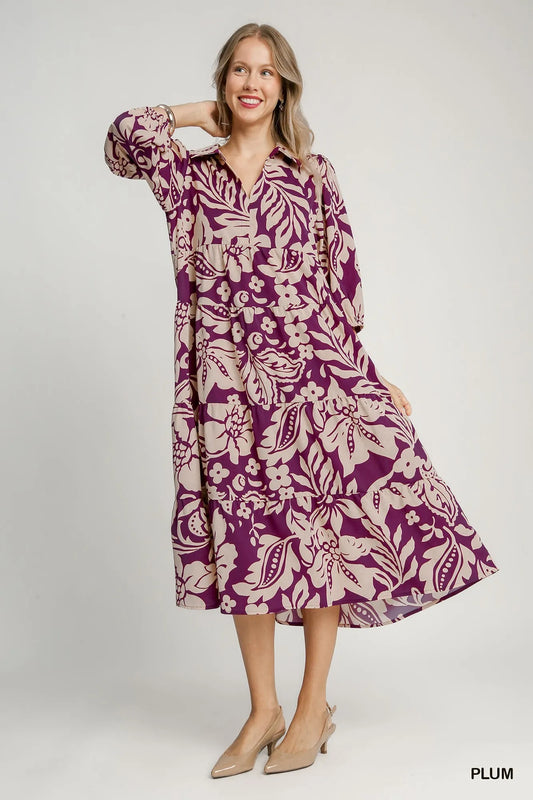 Floral Print Tiered Midi Dress | Stylish Women’s Summer Dress