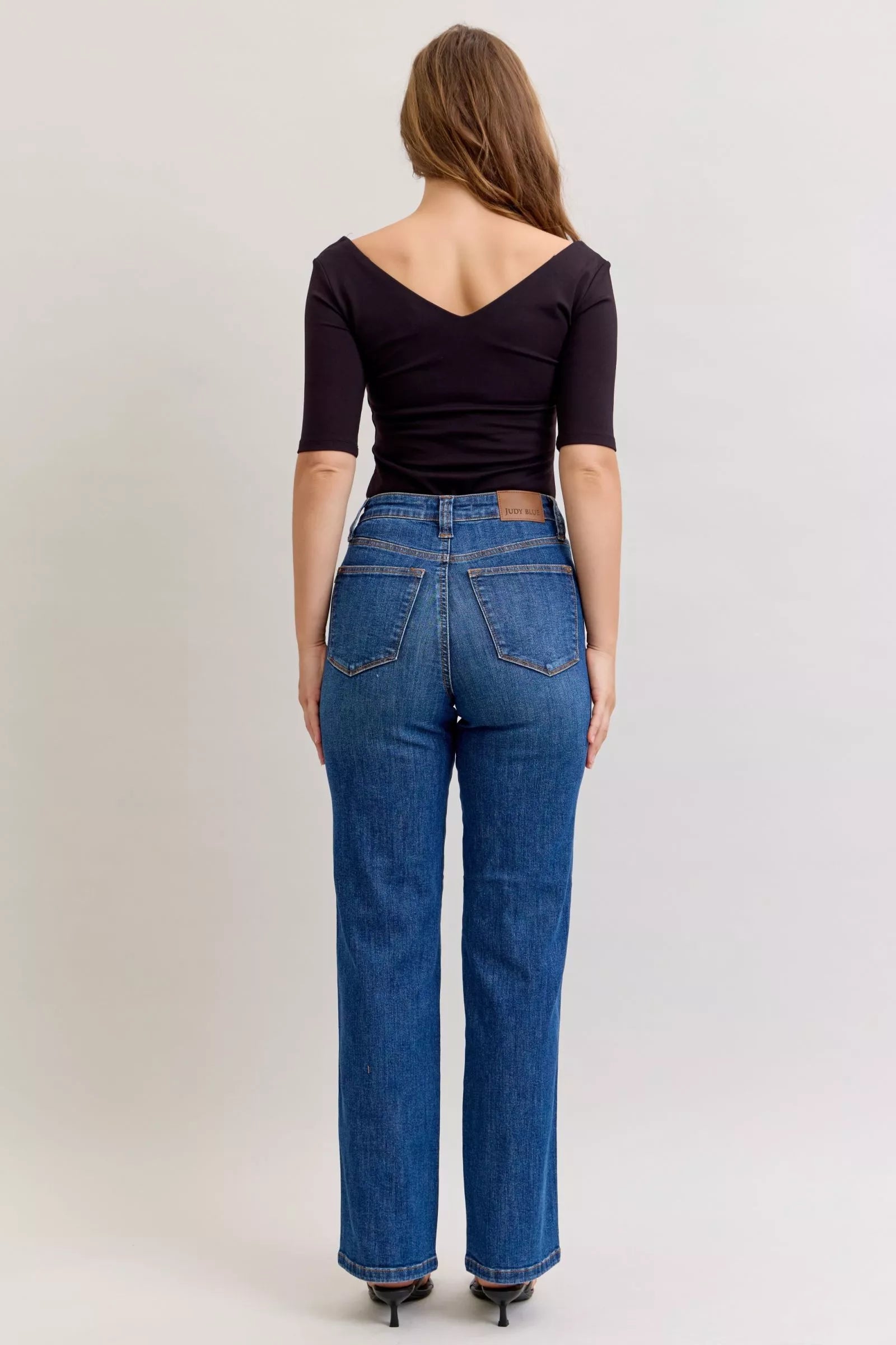 High Waist Tummy Control Judy Blue Straight Jeans | Flattering Fit