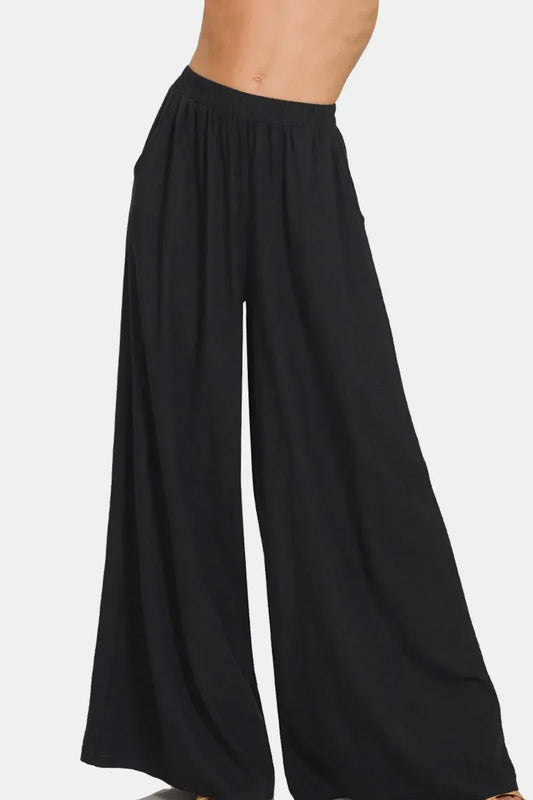 Pleated Linen Blend Wide Leg Pants | Breezy, Stylish & Comfortable