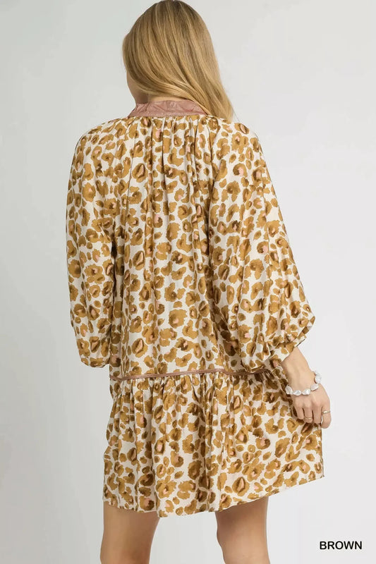 Umgee Leopard Print Tiered Mini Dress – Trendy & Flirty Style