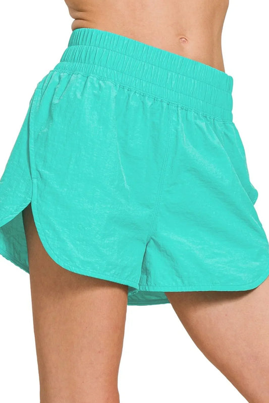 Windbreaker Smocked Waistband Shorts | Comfortable Women’s Style