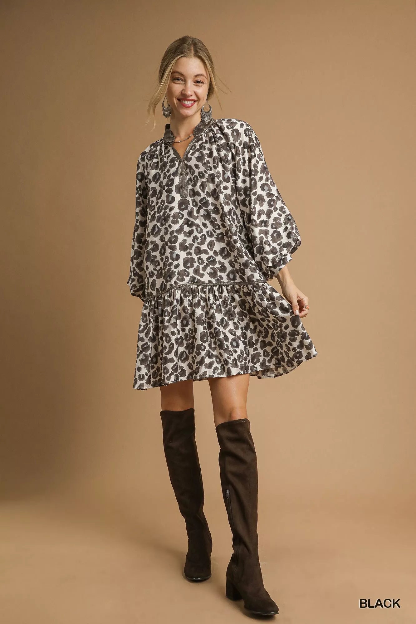 Umgee Leopard Print Tiered Mini Dress | Trendy Women’s Fashion
